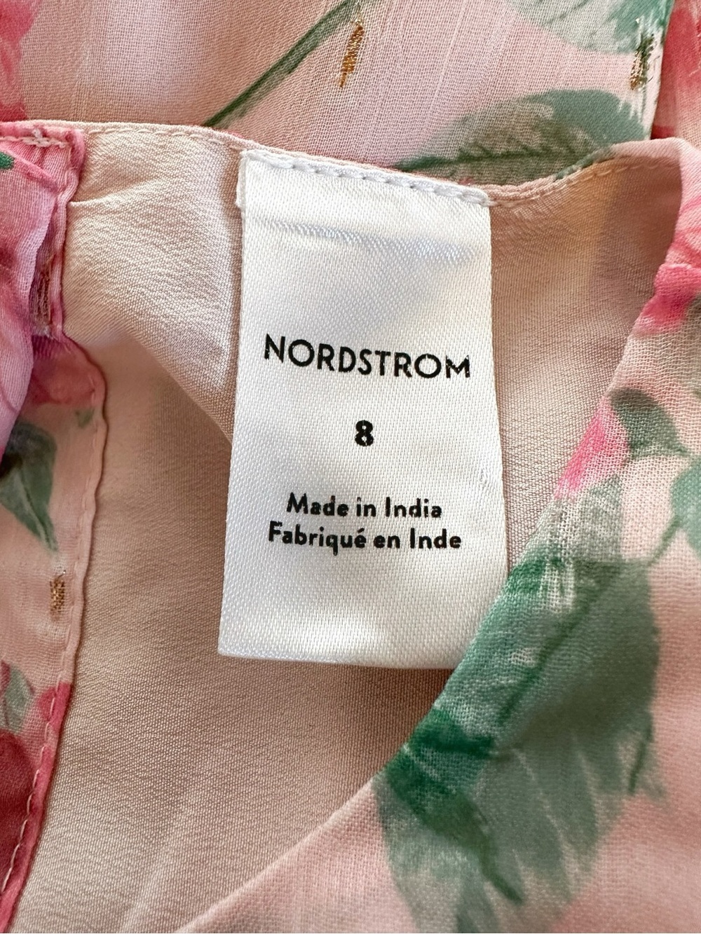 Nordstrom | Floral Sparkle Long Sleeve Dress (8) - Picture 6 of 7